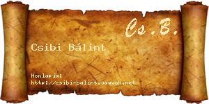 Csibi Bálint névjegykártya